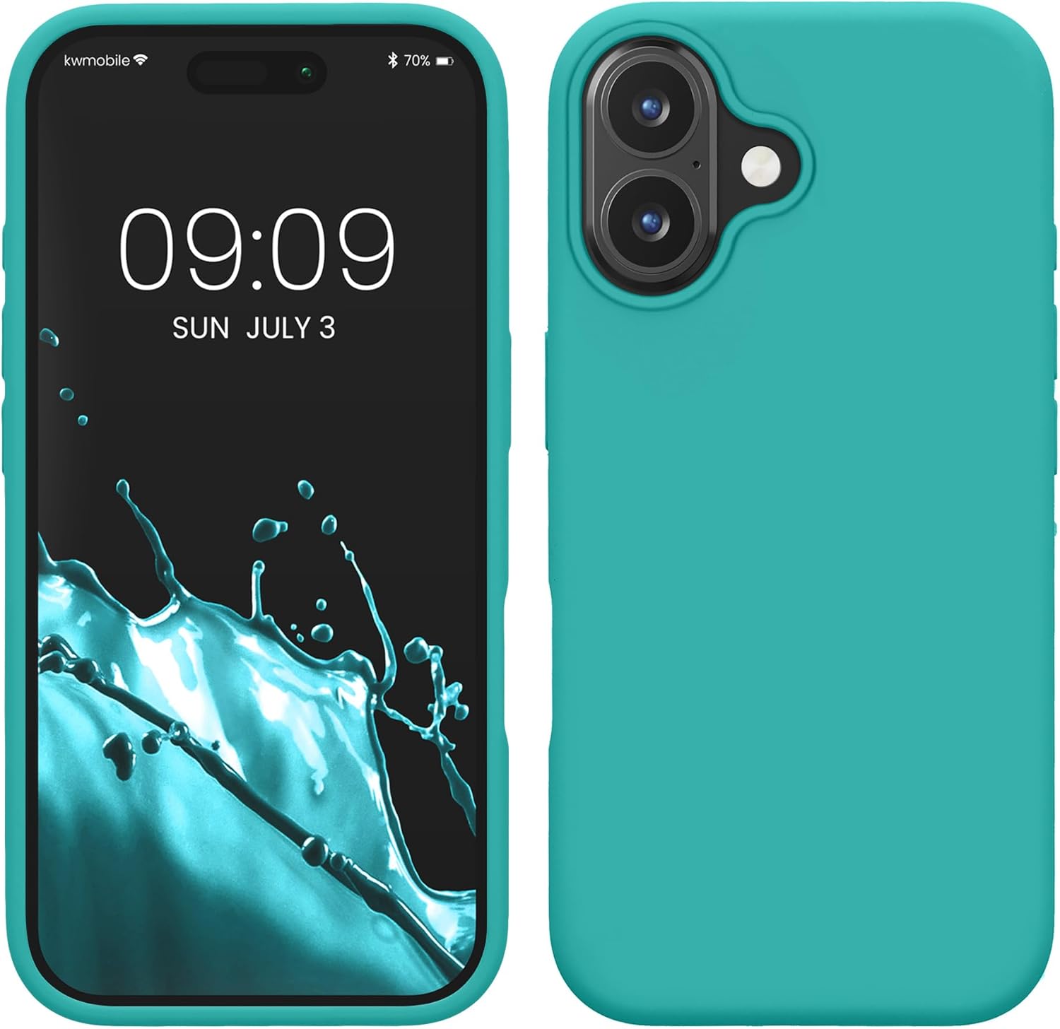 KW iPhone 16 Plus Θήκη Σιλικόνης Rubberized TPU - Turquoise