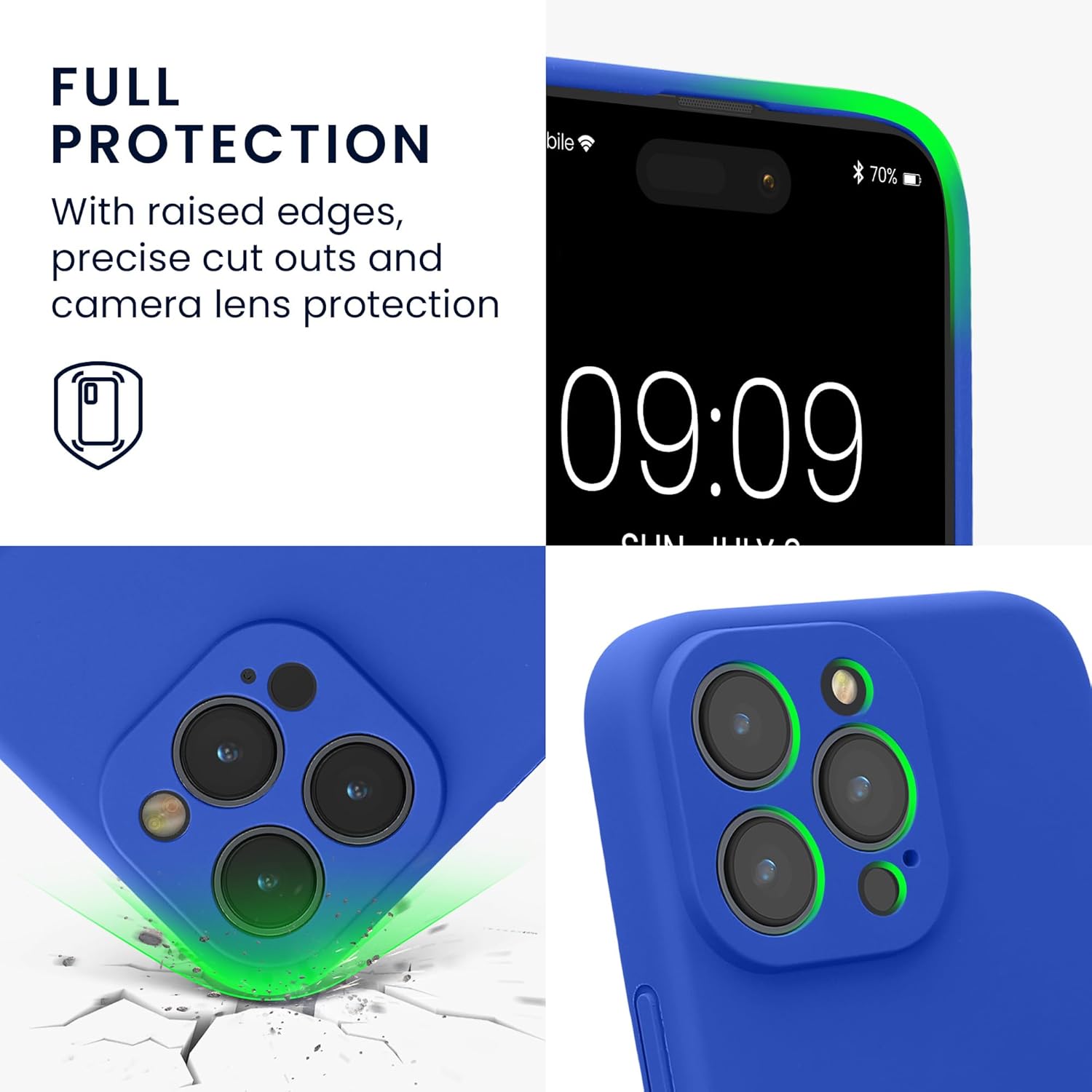 KW iPhone 16 Pro Max Θήκη Σιλικόνης Rubberized TPU - Baltic Blue
