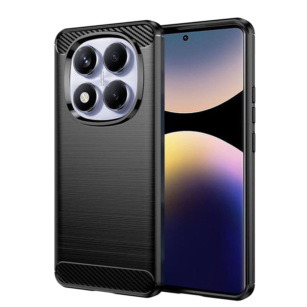 Techsuit Xiaomi Redmi Note 14 Pro 4G Carbon Silicone Θήκη Σιλικόνης TPU - Black
