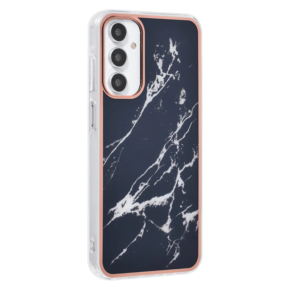 Tuniq Samsung Galaxy A15 4G / A15 5G - Σκληρή Θήκη με Πλαίσιο Σιλικόνης - Σχέδιο Μάρμαρο - Μαύρη