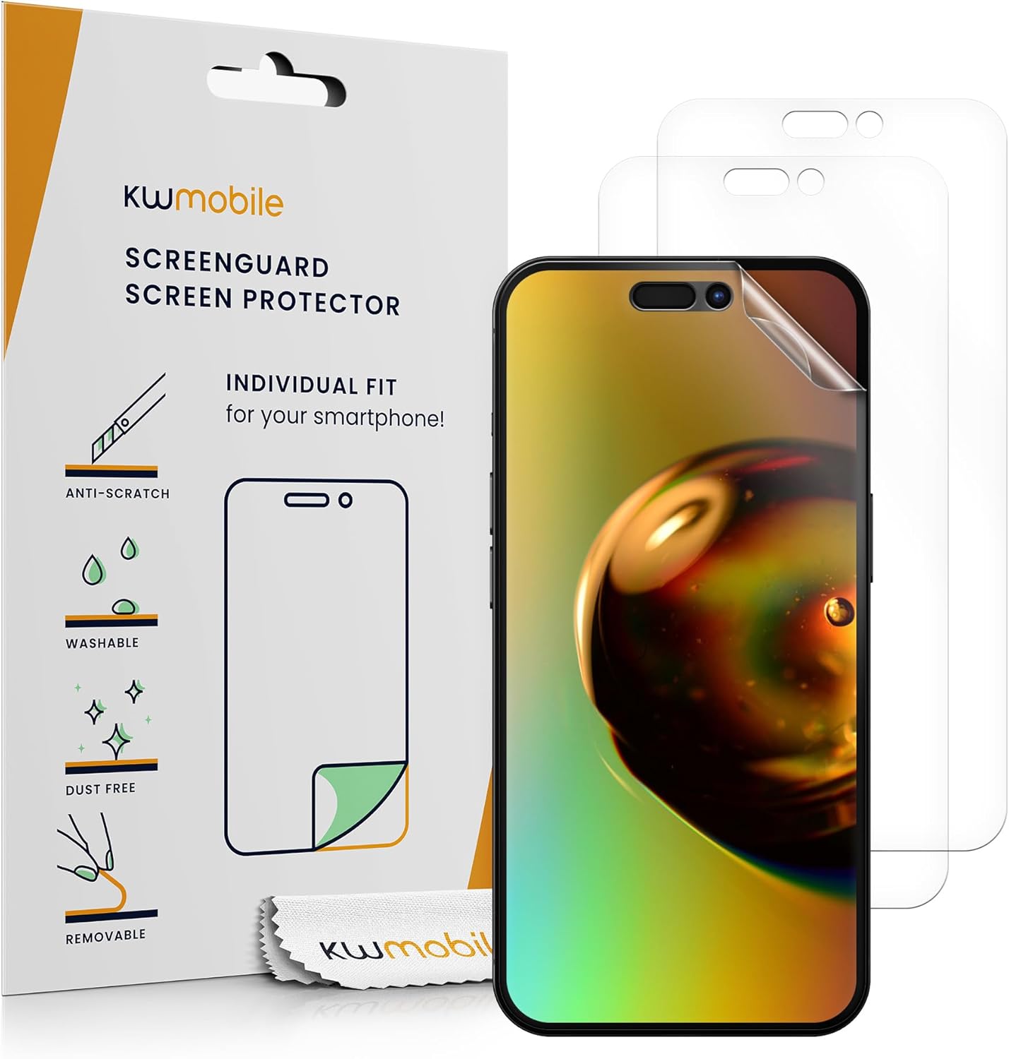 KW iPhone 16 - Σετ με 3 Μεμβράνες Προστασίας Οθόνης - Διάφανες