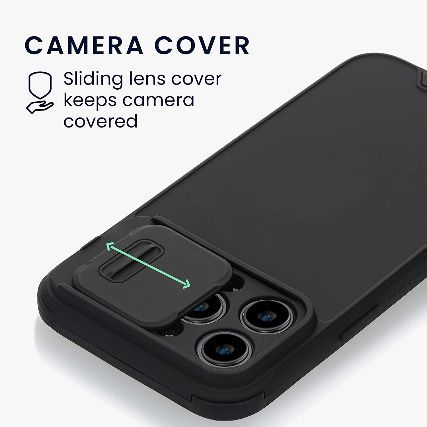 KW iPhone 14 Pro Max Hybrid Σκληρή Θήκη με Πλαίσιο Σιλικόνης TPU και Κάλυμμα για την Κάμερα - Black - 60355.01