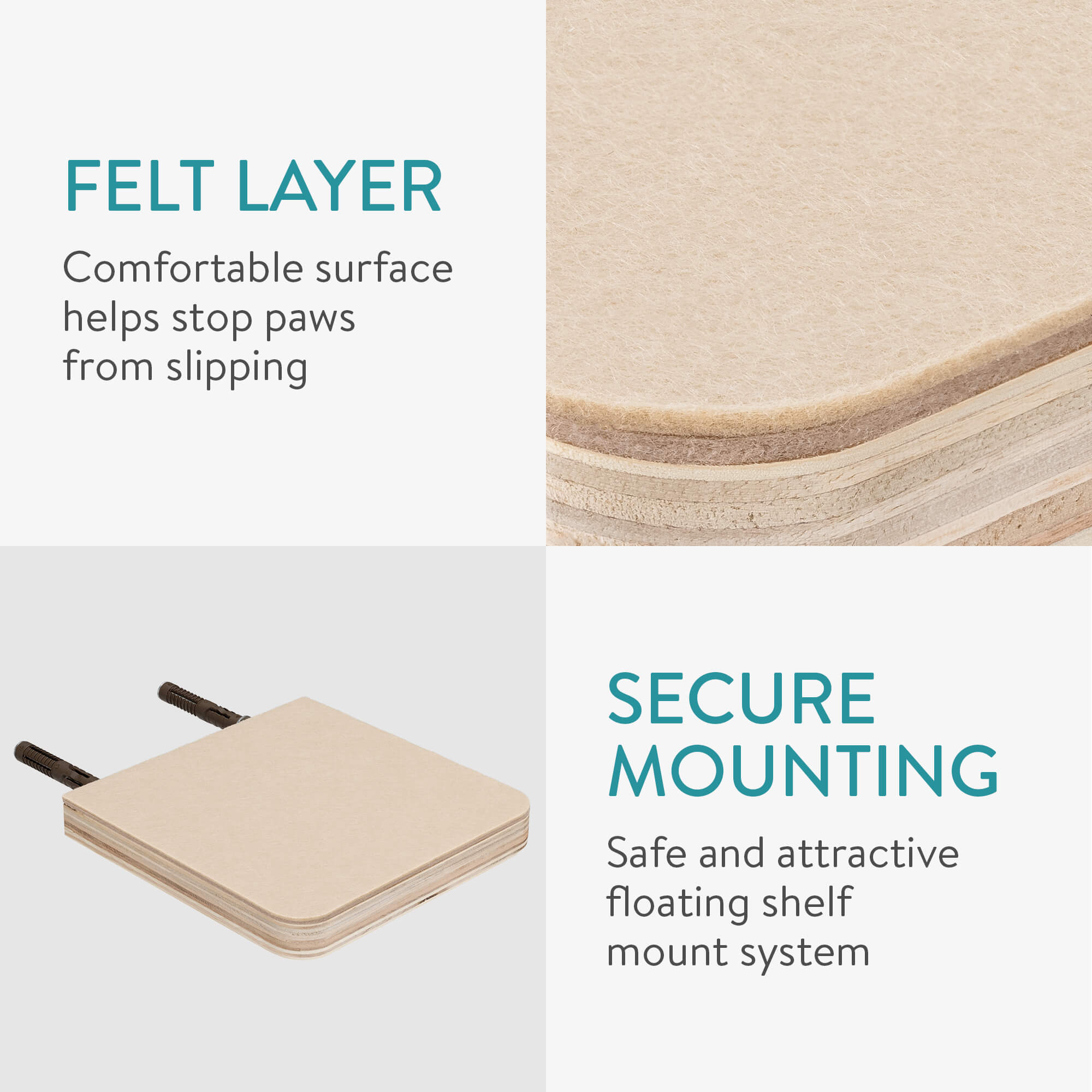 Navaris Επιτοίχια Σκαλοπάτια Αναρρίχησης για Γάτες - Beige - 59243.01