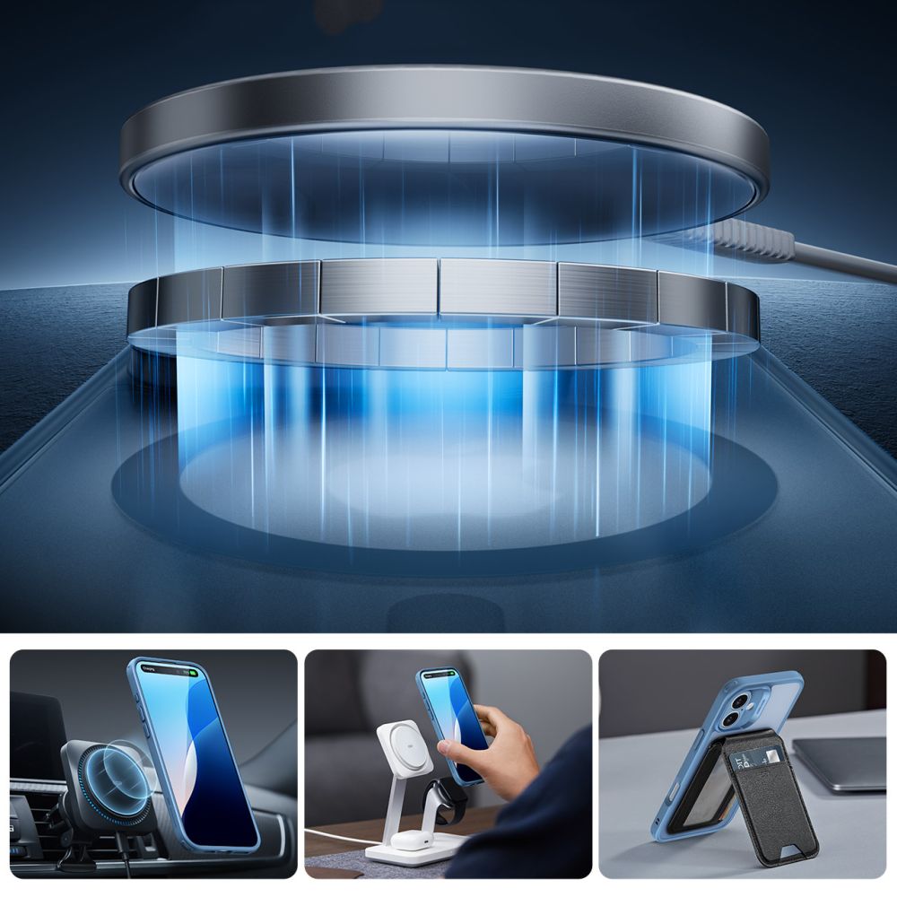 ESR iPhone 16 - Classic Pro Halolock - Σετ με 1 Αντιχαρακτικό Γυαλί Οθόνης και Θήκη MagSafe - Frosted Blue