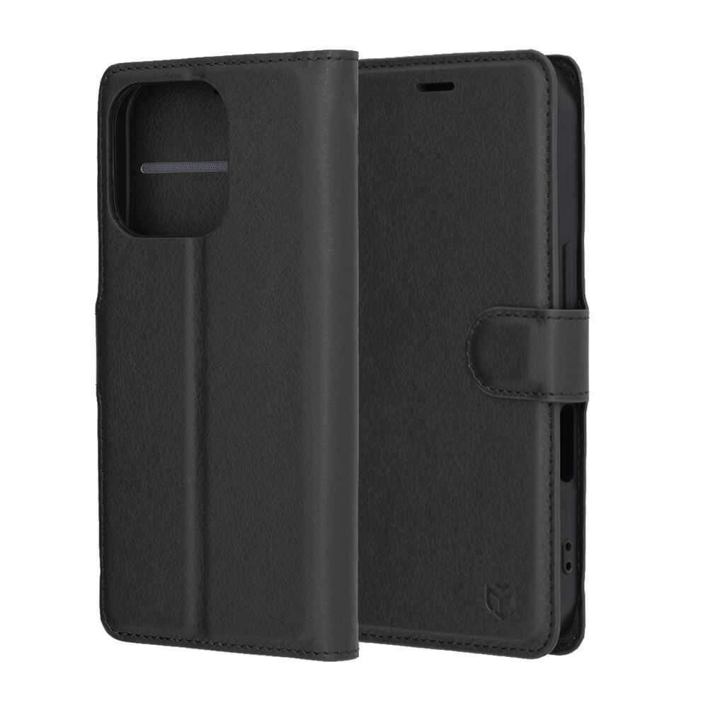 Techsuit iPhone 16 Pro - Leather Folio - Θήκη Πορτοφόλι από Δερματίνη με Stand - Black