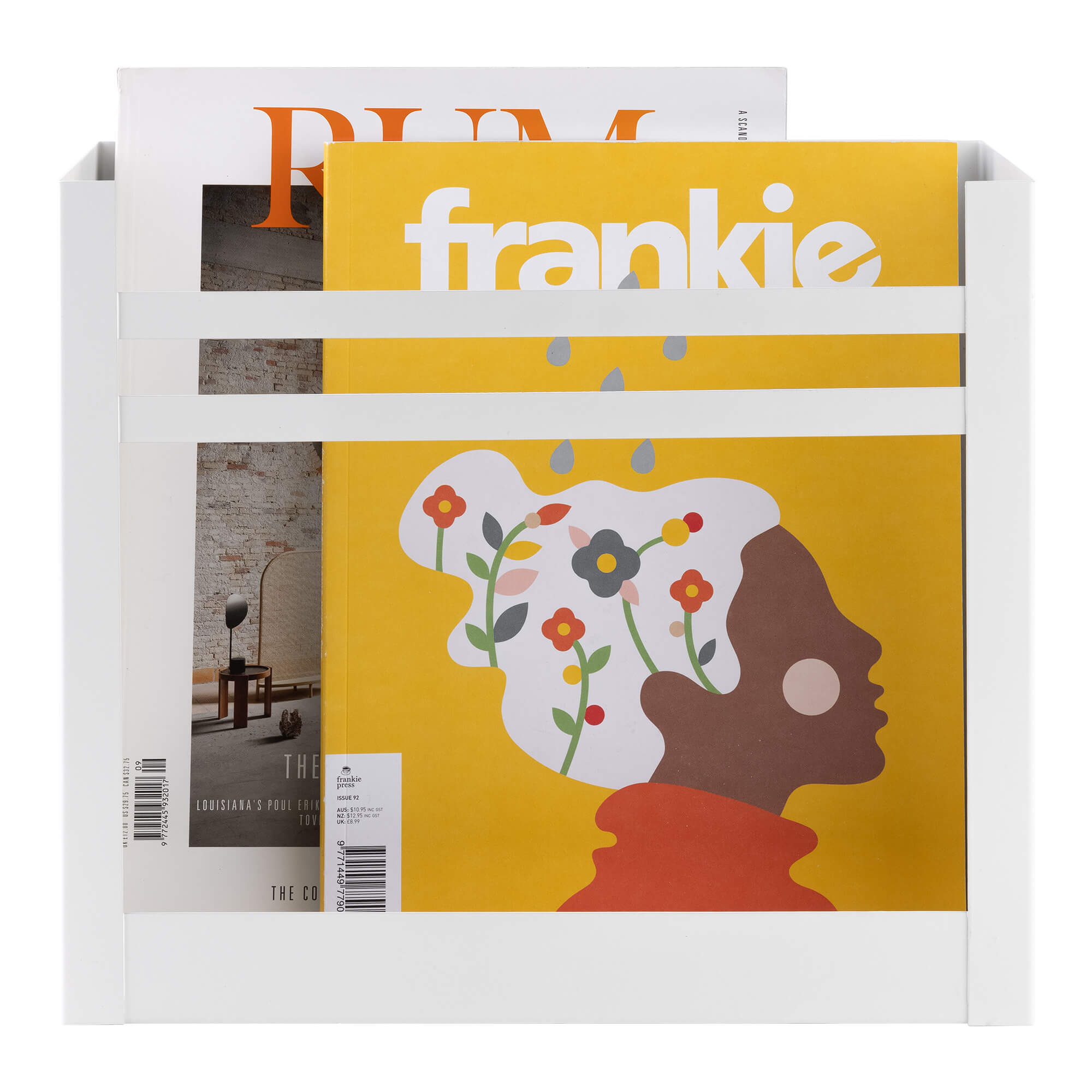 Navaris Σιδερένια Βάση Στήριξης Εφημερίδων και Περιοδικών για Τοίχο - 30 x 27 x 11 cm - White - 53720.1.02