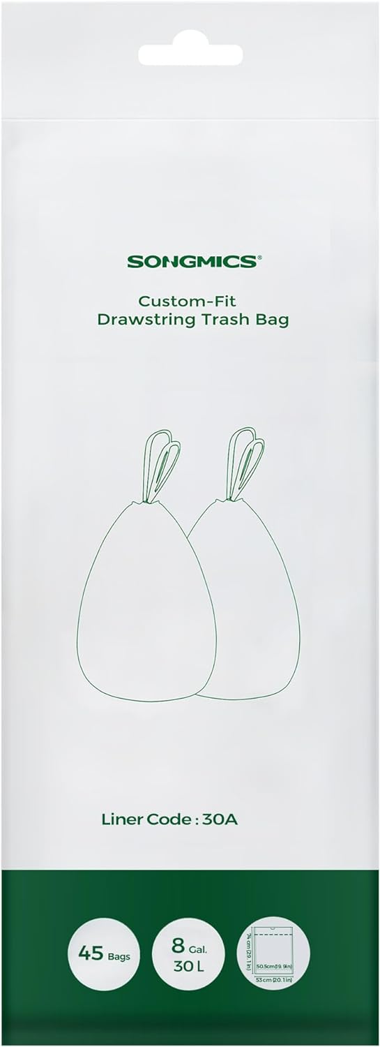 Songmics Σακούλες Απορριμάτων - 30L - 45 Τεμάχια - White - KRB30A