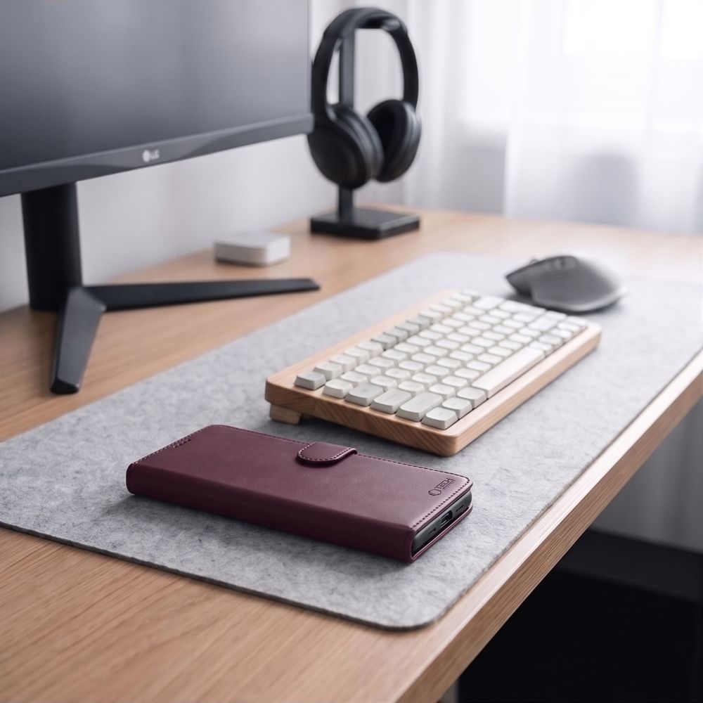 Tech-Protect Samsung Galaxy S26 FE - Θήκη Πορτοφόλι Stand από Δερματίνη - Wallet - Mulberry