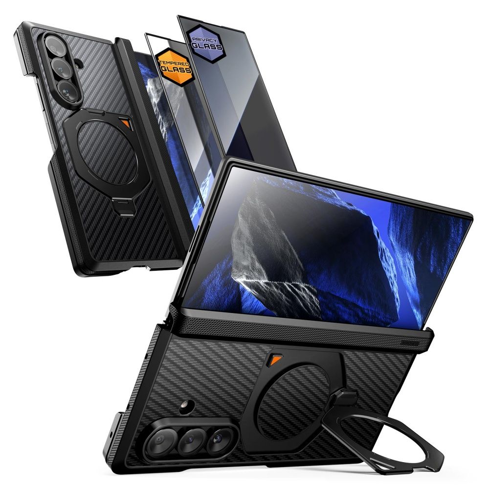 Supcase Samsung Galaxy Z Fold8 Ultra - Σκληρή Θήκη με Προστασία Οθόνης και MagSafe / Stand - UB Aero Mag Set - Aramid Black