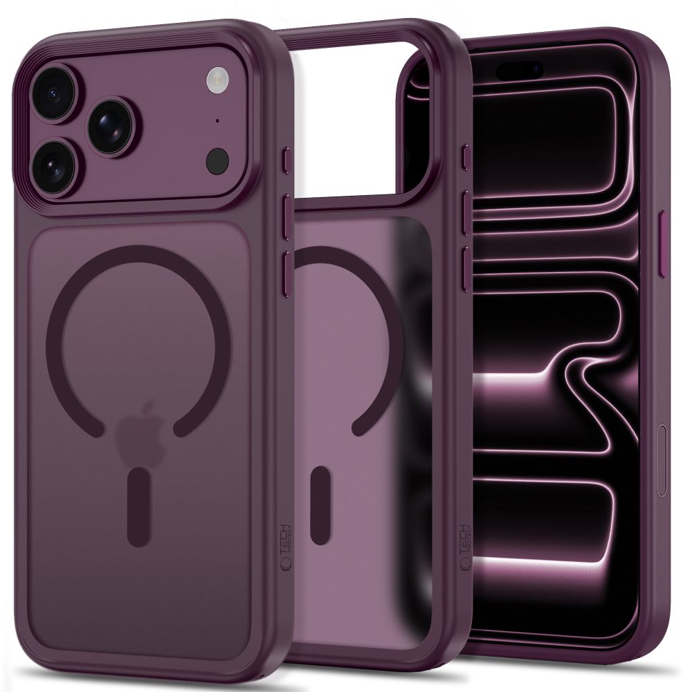 Tech-Protect iPhone 18 Pro Max / iPhone 17 Pro Max - Σκληρή Θήκη MagSafe με Πλαίσιο Σιλικόνης - MagMat MagSafe CC - Matte Burgundy