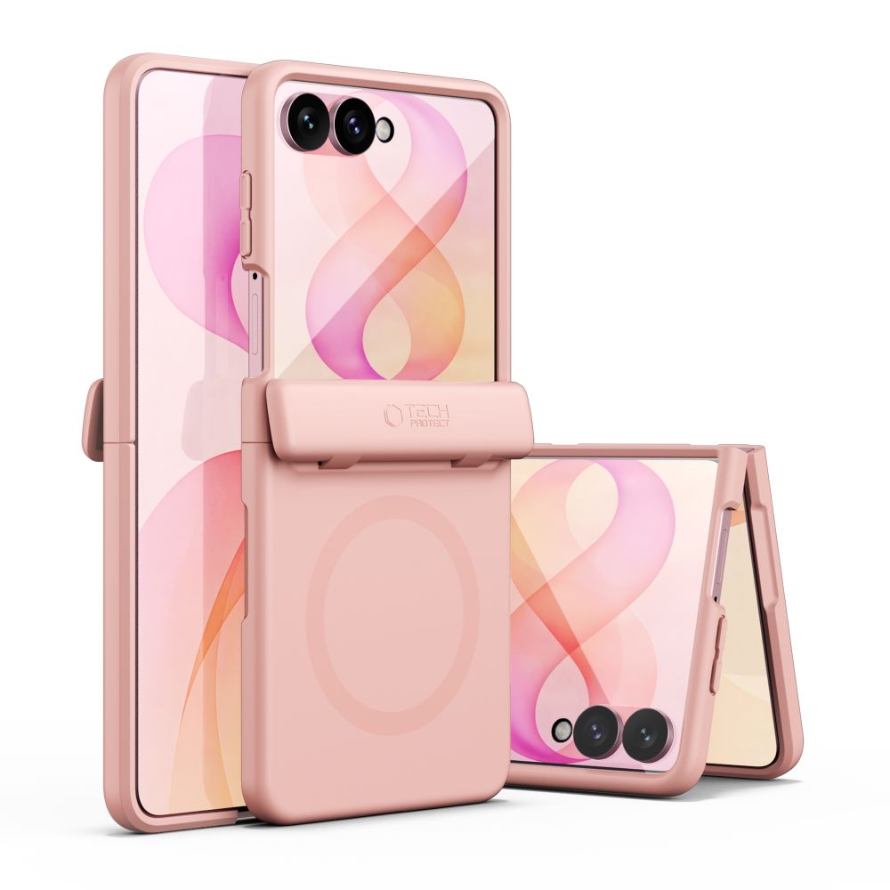 Tech-Protect Samsung Galaxy Z Flip8 - Σκληρή Θήκη MagSafe με Προστασία Οθόνης και Stand - Kevlar Aura - Pink