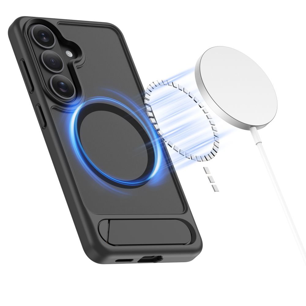 Tech - Protect Samsung Galaxy S26 Plus - Σκληρή Θήκη με Πλαίσιο Σιλικόνης και Σταντ - Magrack MagSafe - Matte Black