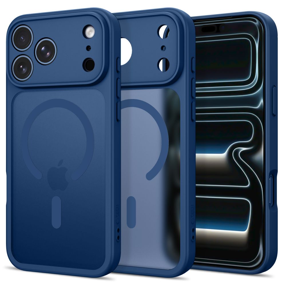 Tech-Protect iPhone 17 Pro Max / 18 Pro Max - Σκληρή Θήκη με Πλαίσιο Σιλικόνης και MagSafe - BasicMag - Matte Deep Blue