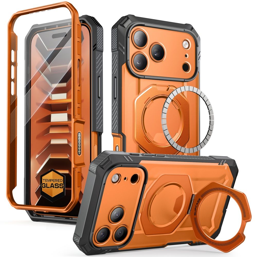 Supcase iPhone 18 Pro Max / iPhone 17 Pro Max - Σκληρή Θήκη με Προστασία Οθόνης και MagSafe / Stand - Grip Pro Mag - Coral