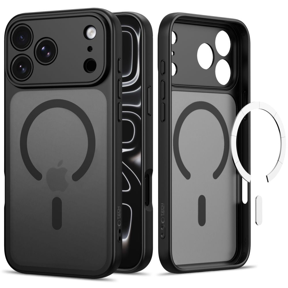 Tech-Protect iPhone 17 Pro Max / 18 Pro Max - Σκληρή Θήκη με Πλαίσιο Σιλικόνης και MagSafe - BasicMag - Matte Black