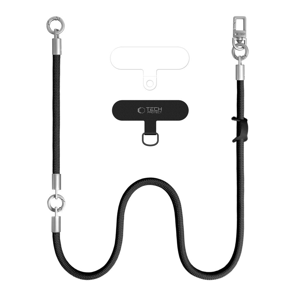 Tech-Protect Universal Λουράκι για Θήκη Κινητού - C10S Rope CrossBody / Wrist Strap - Black / Titanium