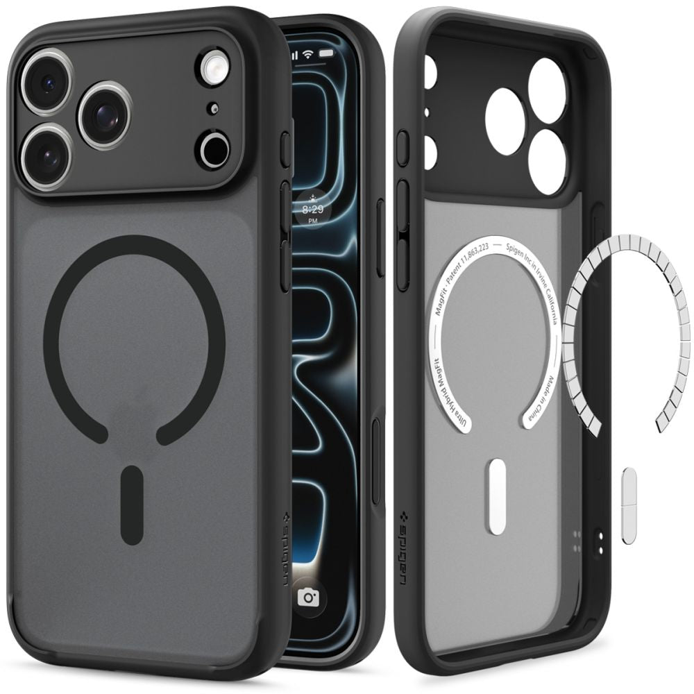 Spigen iPhone 18 Pro / iPhone 17 Pro - Σκληρή Θήκη με Πλαίσιο Σιλικόνης Και MagSafe - Ultra Hybrid Mag - Frost Black