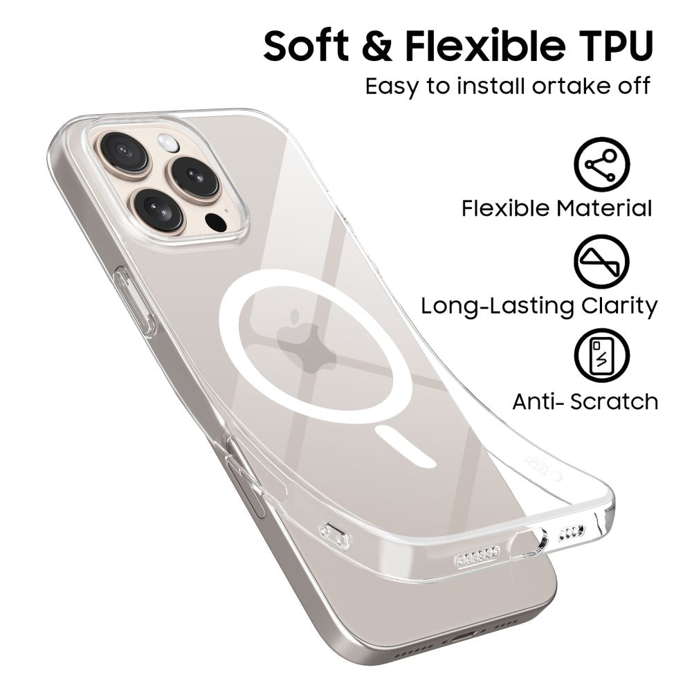 Tech-Protect iPhone 16 Pro Flexair Θήκη Σιλικόνης TPU με MagSafe - Διάφανη