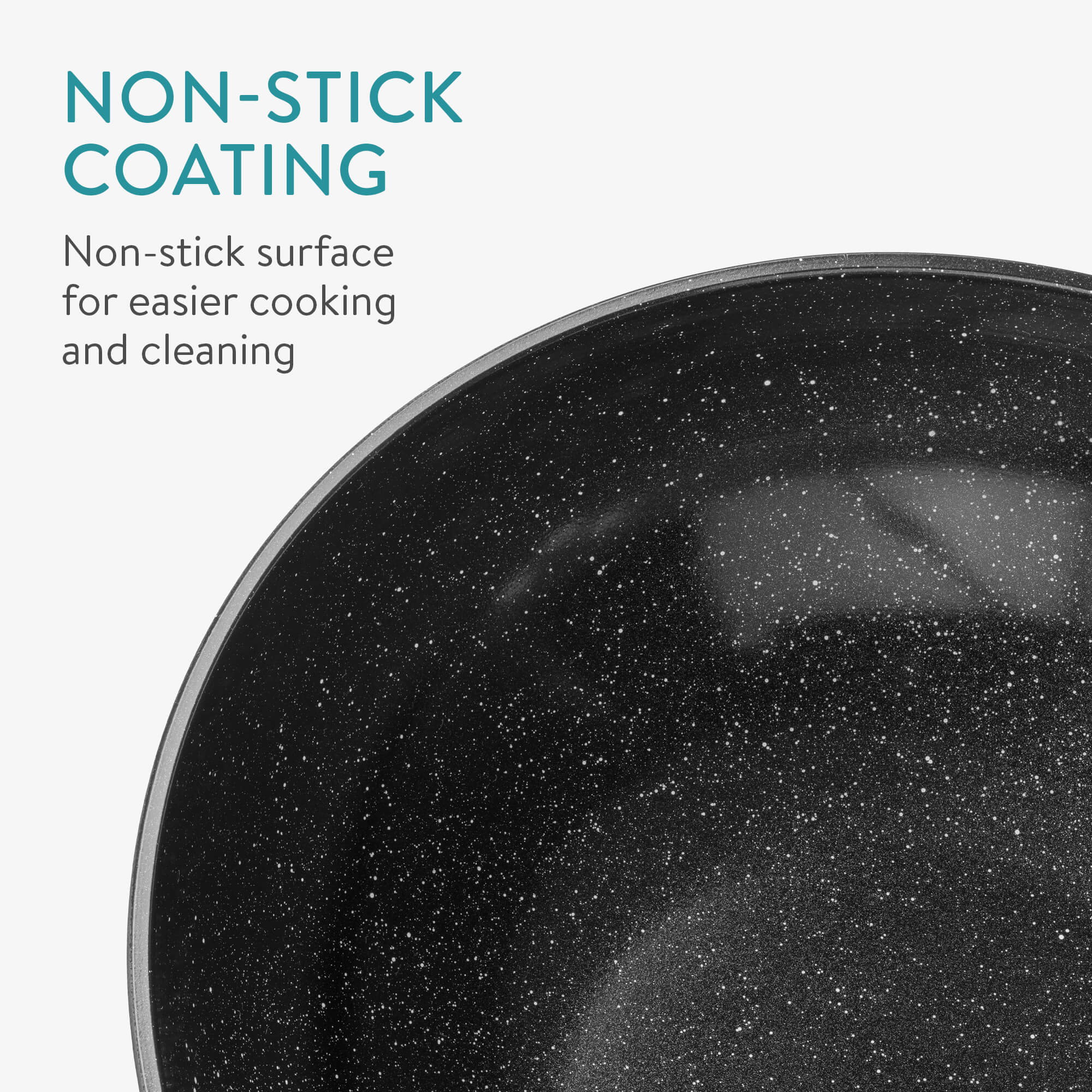 Navaris Wok με Αντικολλητική Επιφάνεια - 30cm - Black - 56918.01