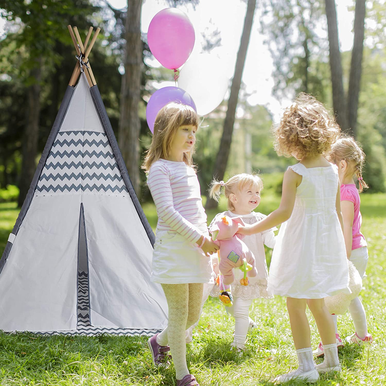 Relaxdays Teepee Παιδική Σκηνή - White - 4052025353001