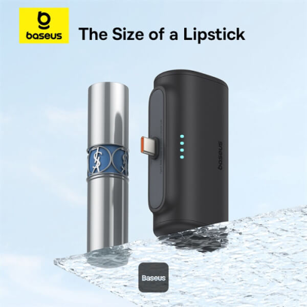 Baseus Compact Series Type-C - PowerBank 5000mAh 20W με Καλώδιο Type-C to Type-C - Black - P10068306113-00