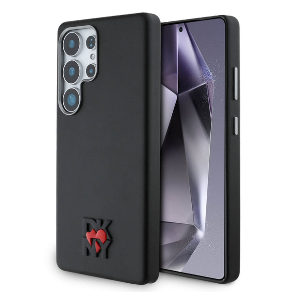 DKNY Samsung Galaxy S25 Ultra - Leather Heart of NY - MagSafe Σκληρή Θήκη με Επένδυση Συνθετικού Δέρματος - Black