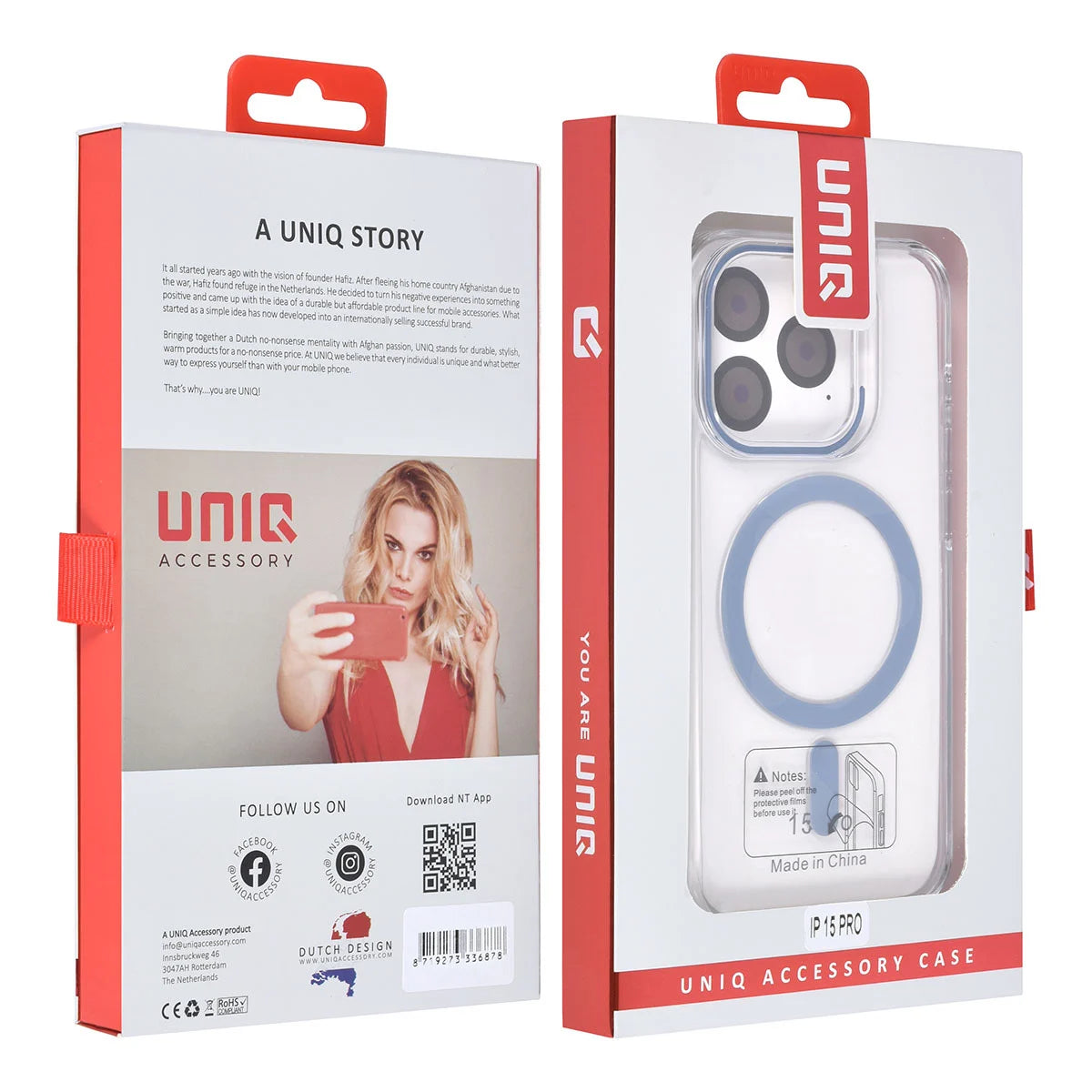 Tuniq iPhone 15 Pro - MagSafe Σκληρή Θήκη με Πλαίσιο Σιλικόνης - Διάφανη / Μπλε