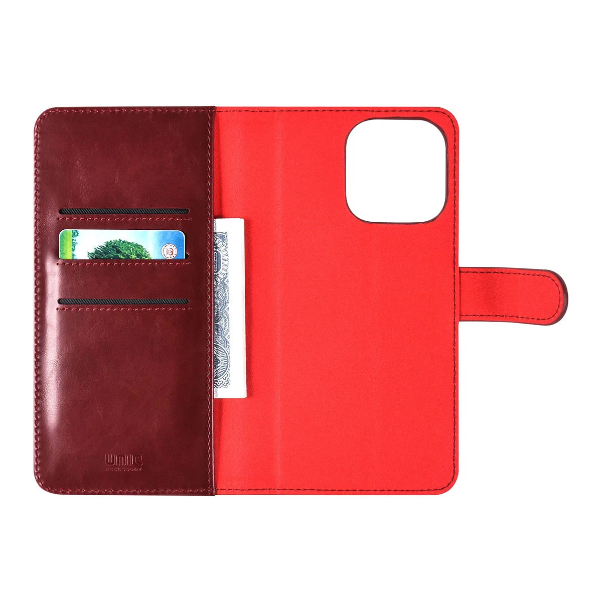 Tuniq iPhone 15 Pro Max - 2 σε 1 - Θήκη Πορτοφόλι από Δερματίνη με Αποσπώμενη Θήκη - Κόκκινη