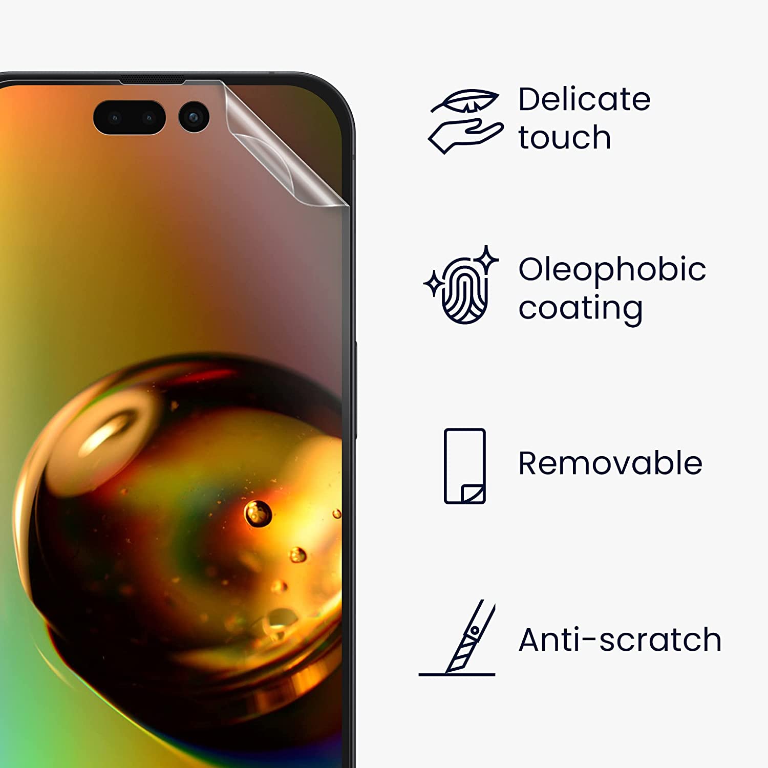 KW iPhone 14 Pro Max - Τρεις Μεμβράνες Προστασίας Οθόνης - Διάφανες - 59226.1