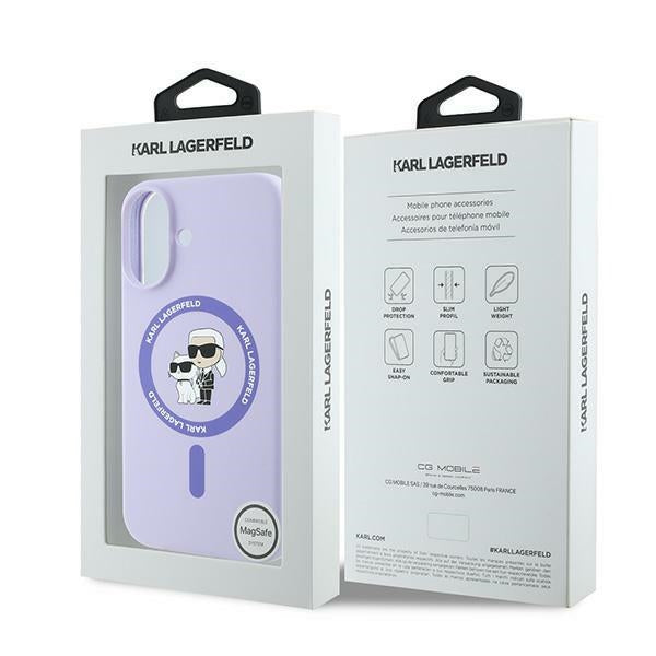 Karl Lagerfeld iPhone 16 - Silicone KC Heads Ring MagSafe - Θήκη Σιλικόνης με MagSafe - Purple - KLHMP16SSCMKCRHU - likebrands.gr