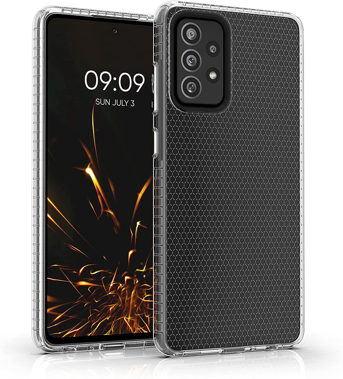 KW Samsung Galaxy A72 / A72 5G Θήκη Σιλικόνης TPU Design Honeycomb - Διάφανη - 55419.03