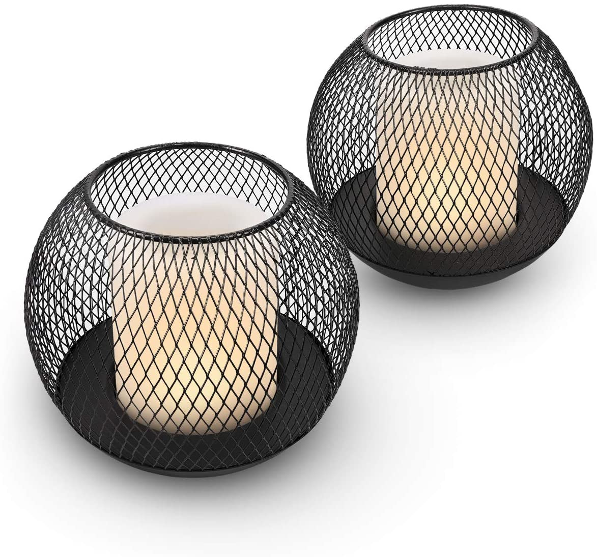 Navaris Solar Garden Candles Σετ με 2 Ηλιακά LED Κεριά Εξωτερικού Χώρου - White / Black - 51099.01.02