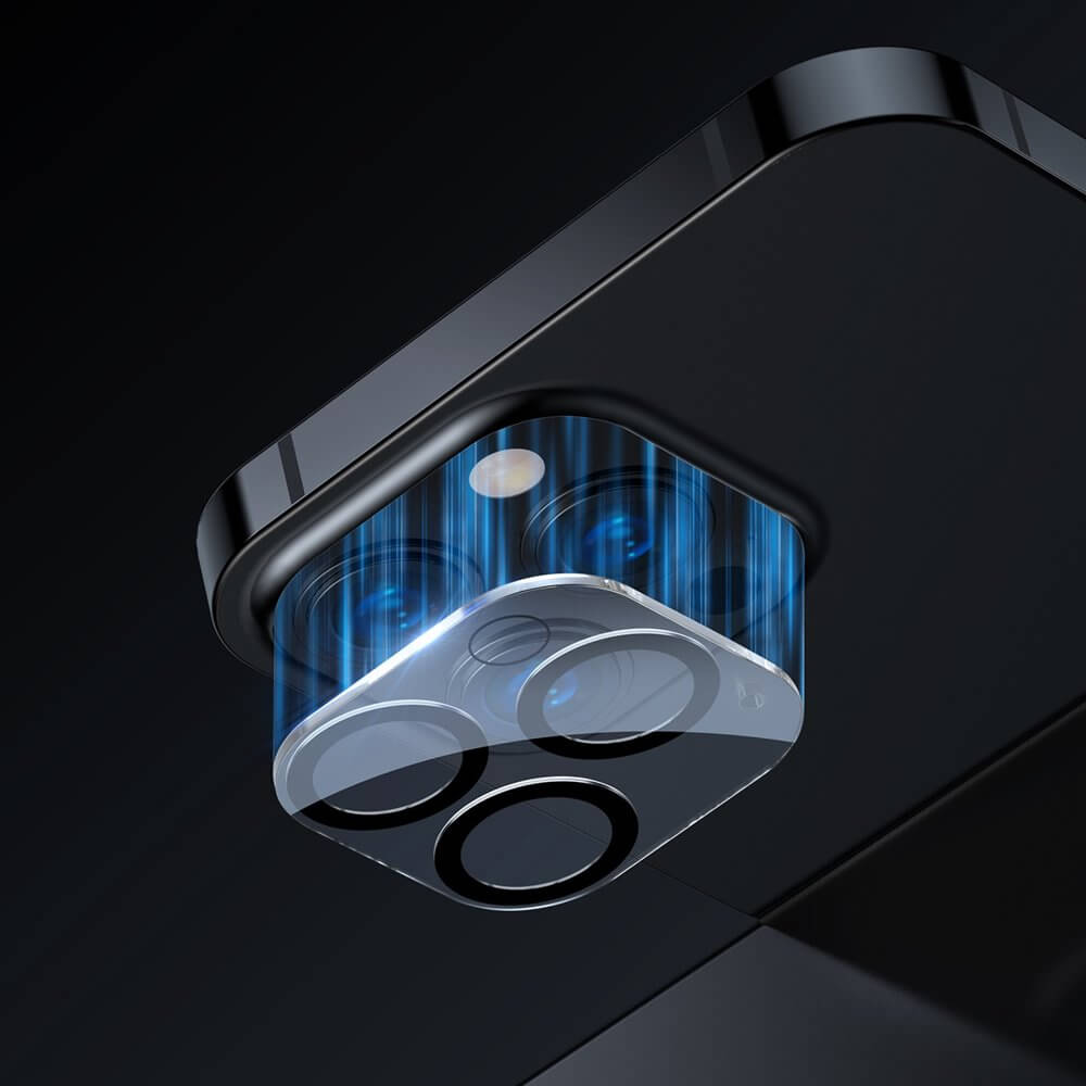 Baseus iPhone 13 Pro / iPhone 13 Pro Max Full Frame Lens Film 0.3mm - Αντιχαρακτικό Γυαλί για την Κάμερα - 2 Τεμάχια - Clear - SGQK000102