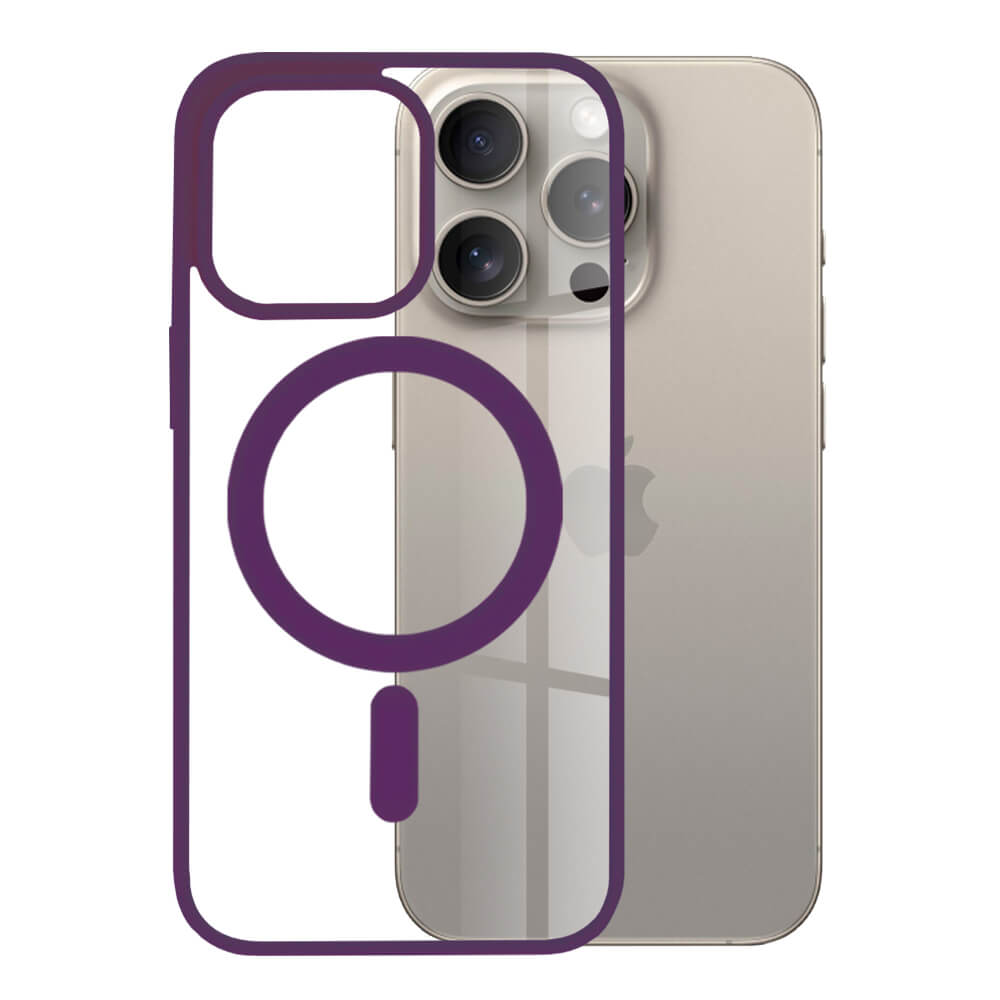 Techsuit iPhone 15 Pro Max - MagSafe Pro - Σκληρή Θήκη με Πλαίσιο Σιλικόνης - Purple