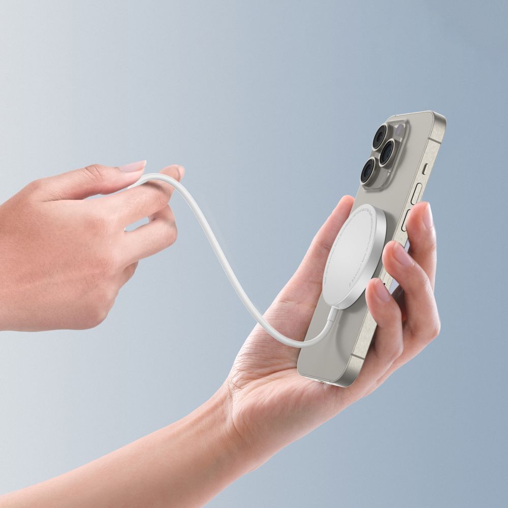 Tech-Protect QI15W-A34 15W Ασύρματος Φορτιστής MagSafe με Καλώδιο Type-C - White