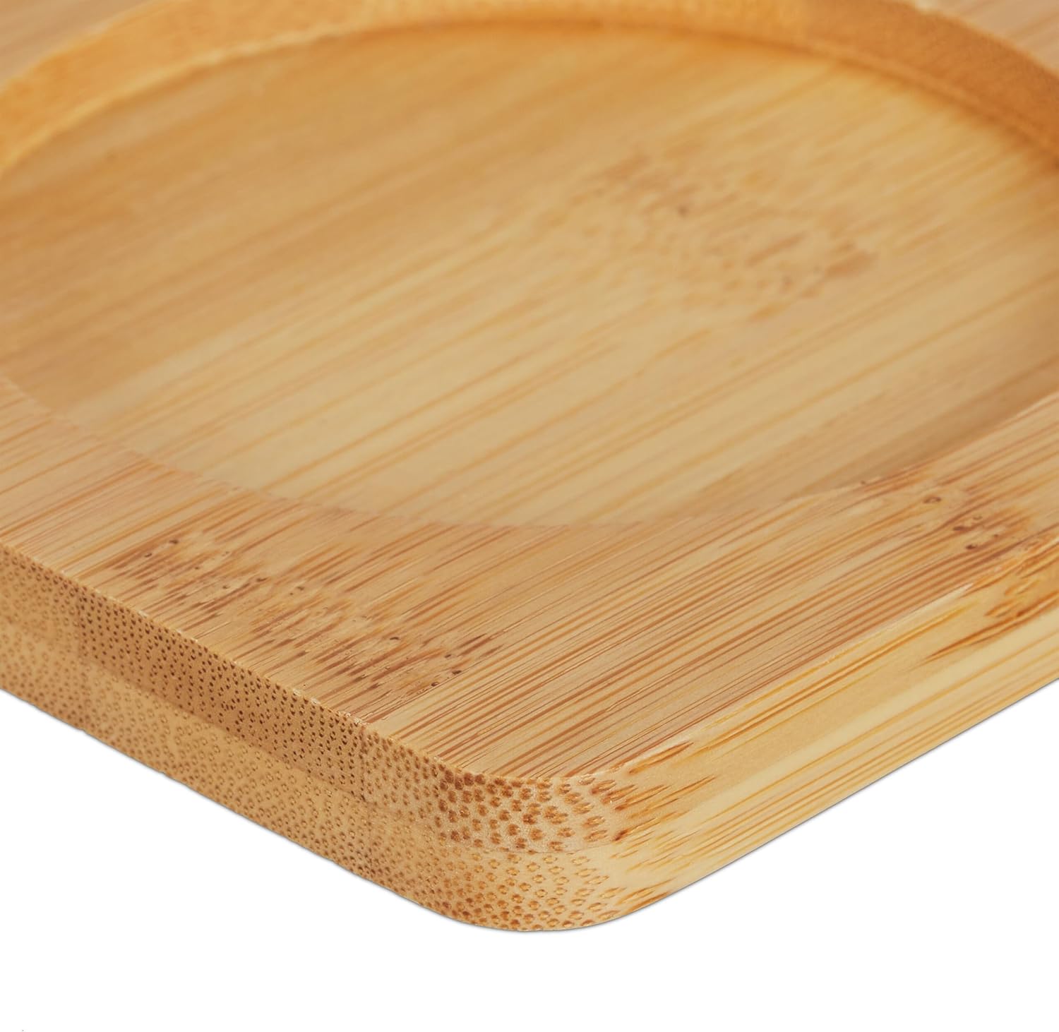 Relaxdays Σετ με 3 Πλαστικά Δοχεία Αποθήκευσης για το Μπάνιο με Δίσκο και Καπάκια από Μπαμπού - Διάφανα / Light Brown - 4052025479114