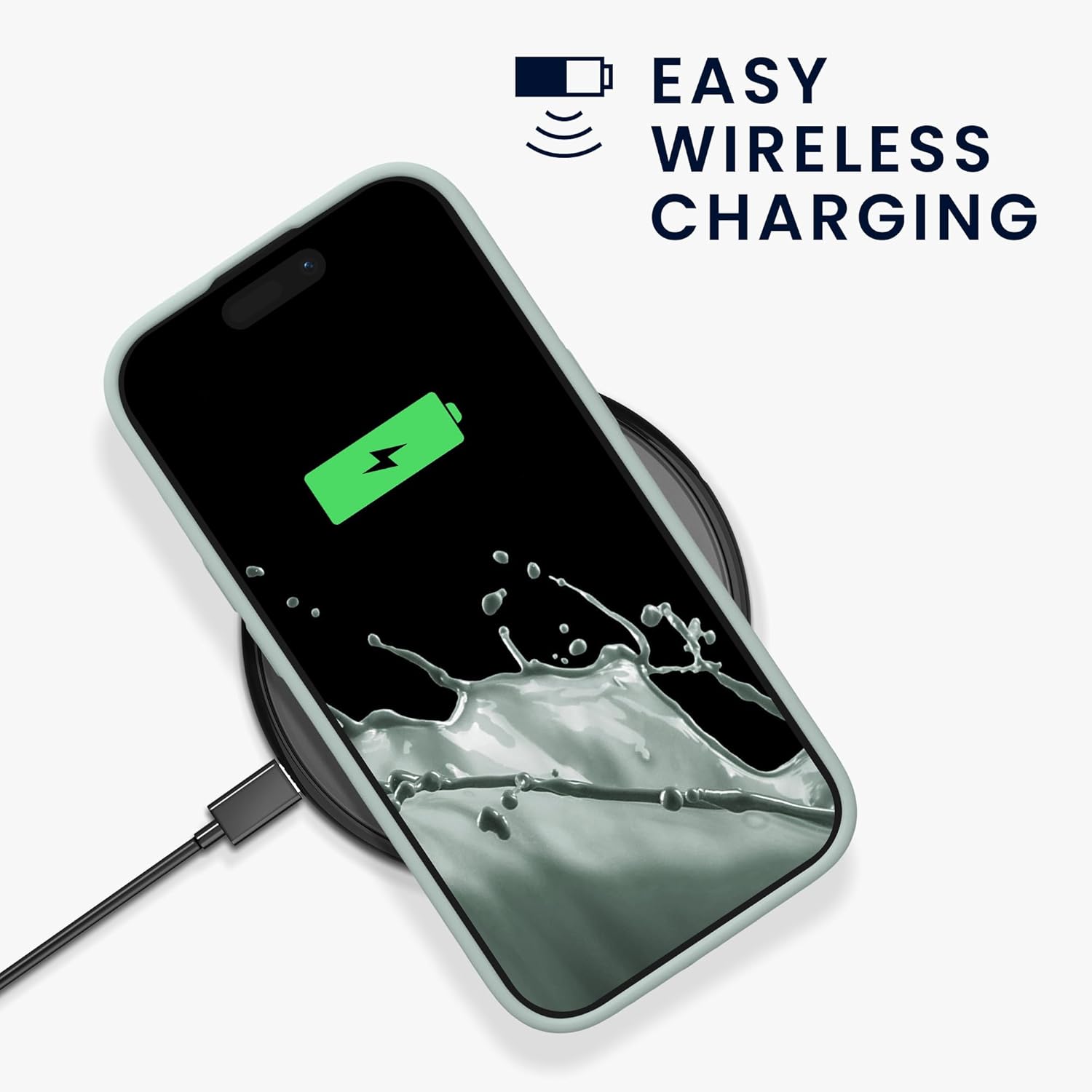 KW iPhone 15 Θήκη Σιλικόνης Rubberized TPU - Cool Mint