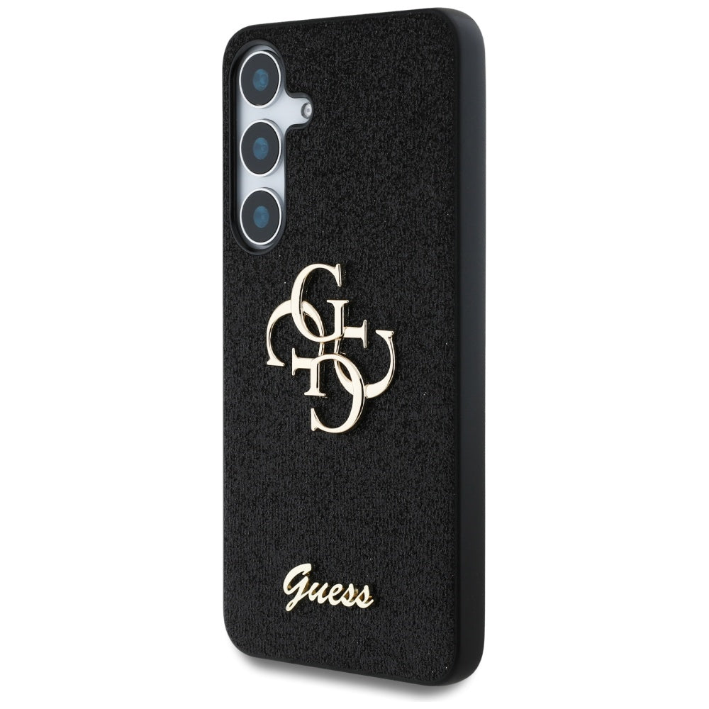 Guess Samsung Galaxy S25 Plus - Fixed Glitter Big 4G - Σκληρή Θήκη με Πλαίσιο Σιλικόνης - Black - GUHCS25MHG4SGK