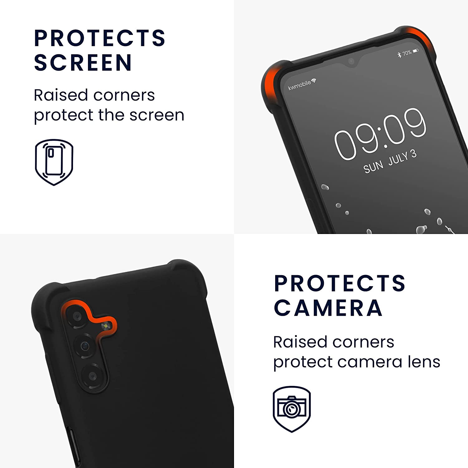 KW Samsung Galaxy A13 5G Θήκη Σιλικόνης TPU με Λουράκι - Black - 59959.01