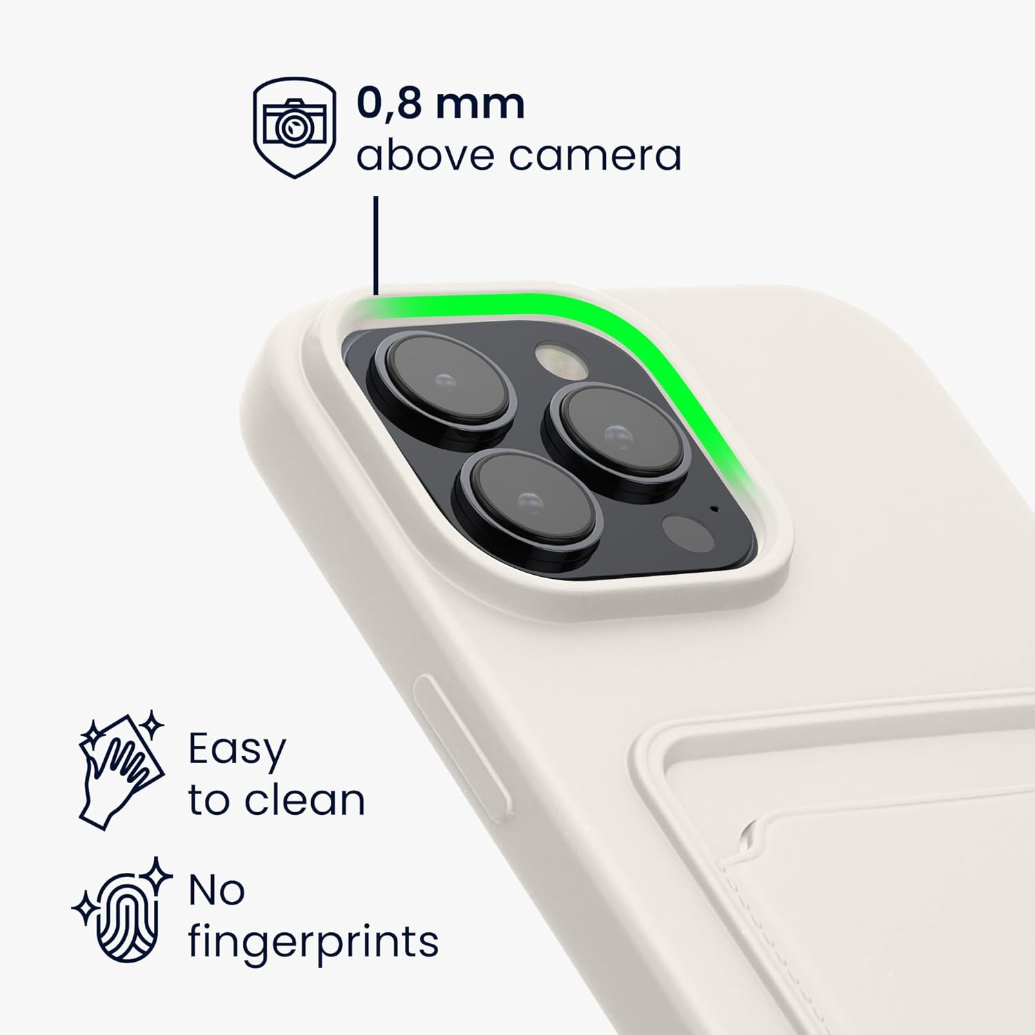 KW iPhone 16 Pro Max Θήκη Σιλικόνης TPU με Υποδοχή για Κάρτα - White