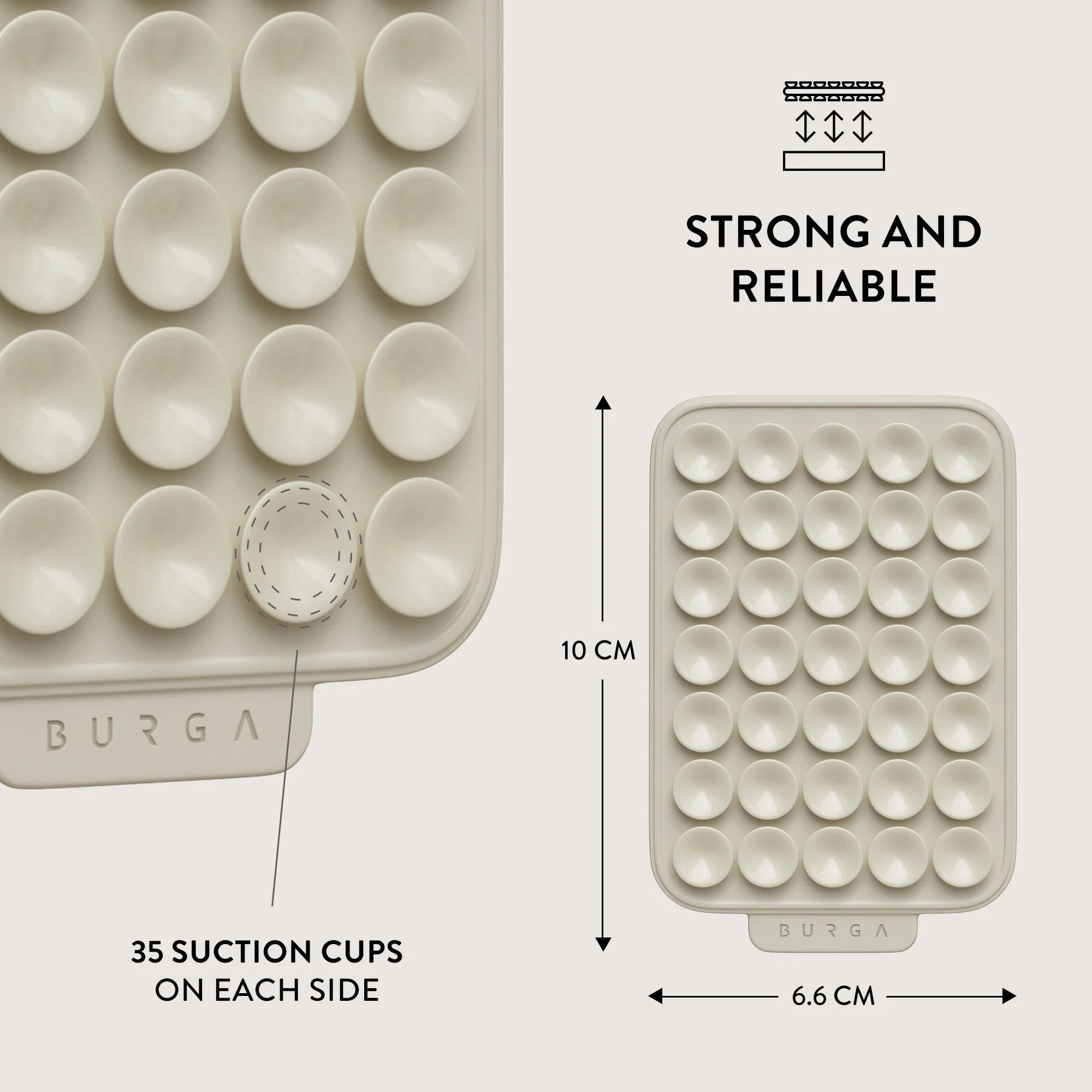 Burga StickPad Αξεσουάρ Στερέωσης Κινητού με Ενσωματωμένες Βεντούζες - Light Gray