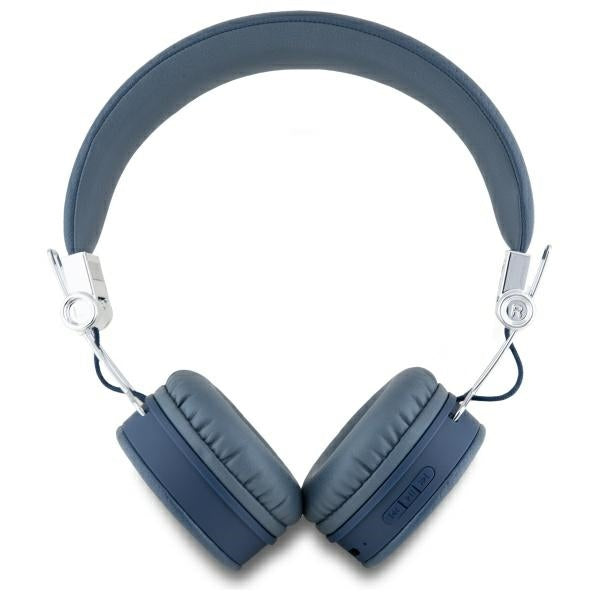 Guess Over-Ear Grained Classic Round Shape - Ασύρματα Bluetooth Ακουστικά - Blue