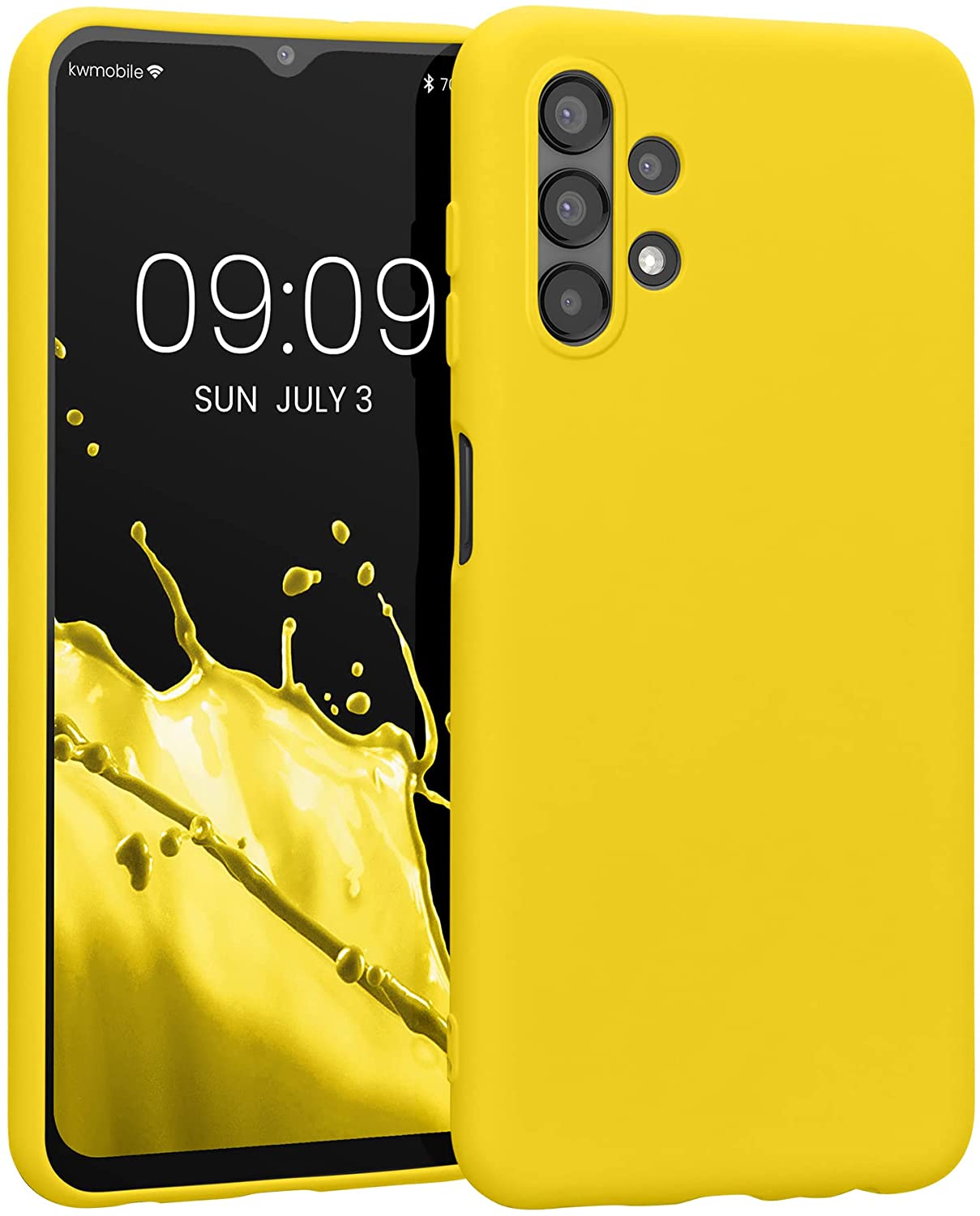 KW Samsung Galaxy A13 4G Θήκη Σιλικόνης Rubberized TPU - Vibrant Yellow - 58049.165