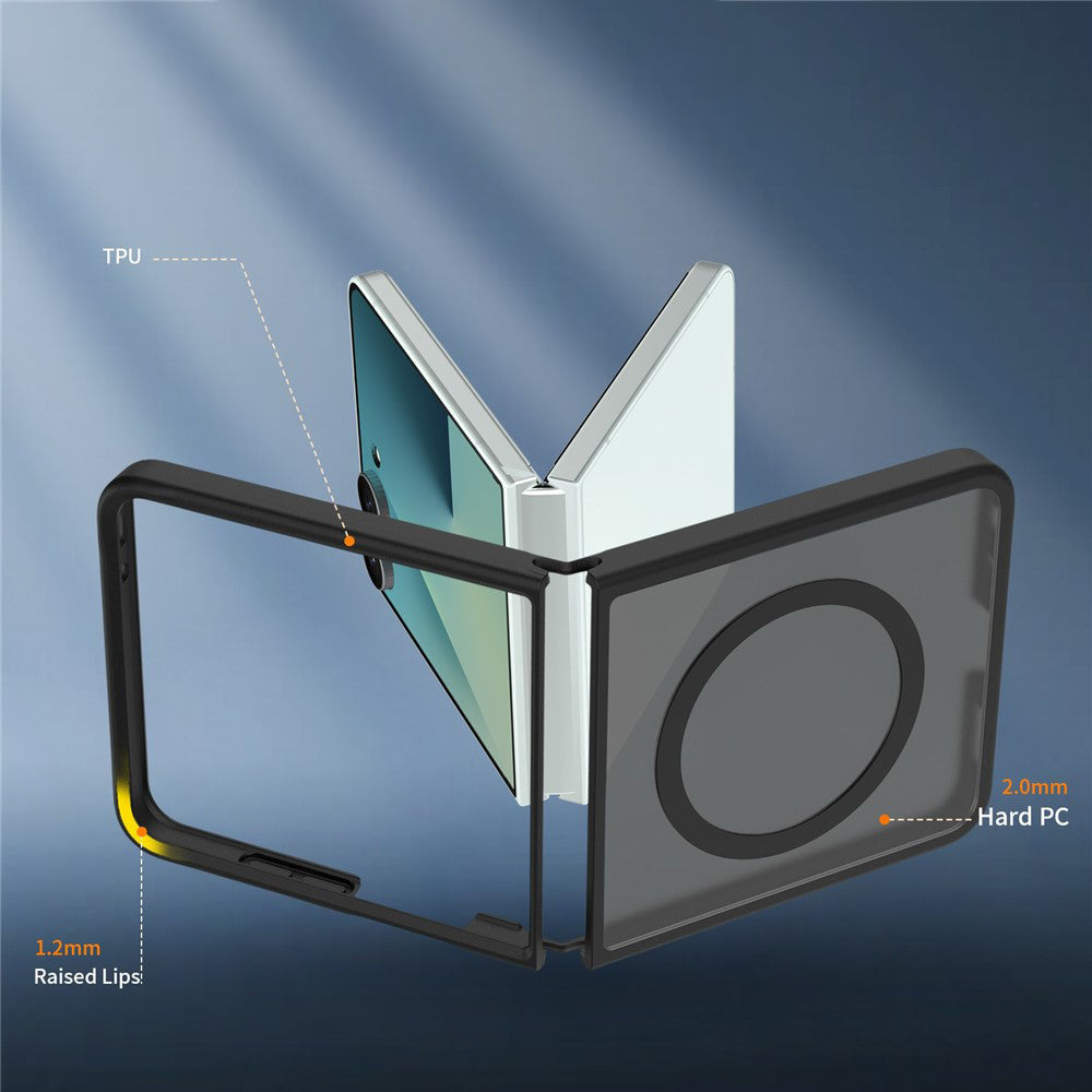 Techsuit Samsung Galaxy Z Flip8 - Σκληρή Θήκη με Πλαίσιο Σιλικόνης και MagSafe - PureFrost - Frosted Black