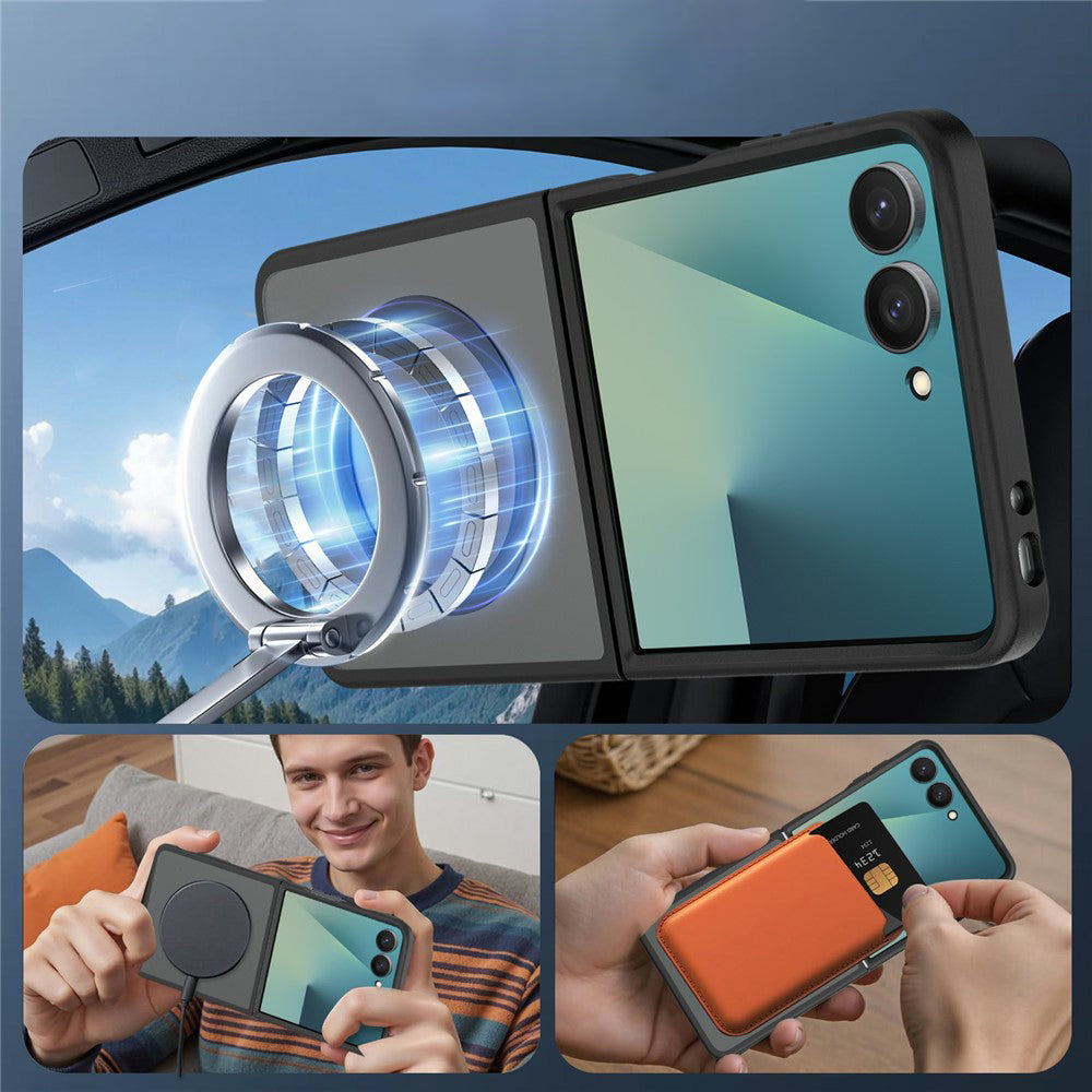 Techsuit Samsung Galaxy Z Flip8 - Σκληρή Θήκη με Πλαίσιο Σιλικόνης και MagSafe - PureFrost - Frosted Black