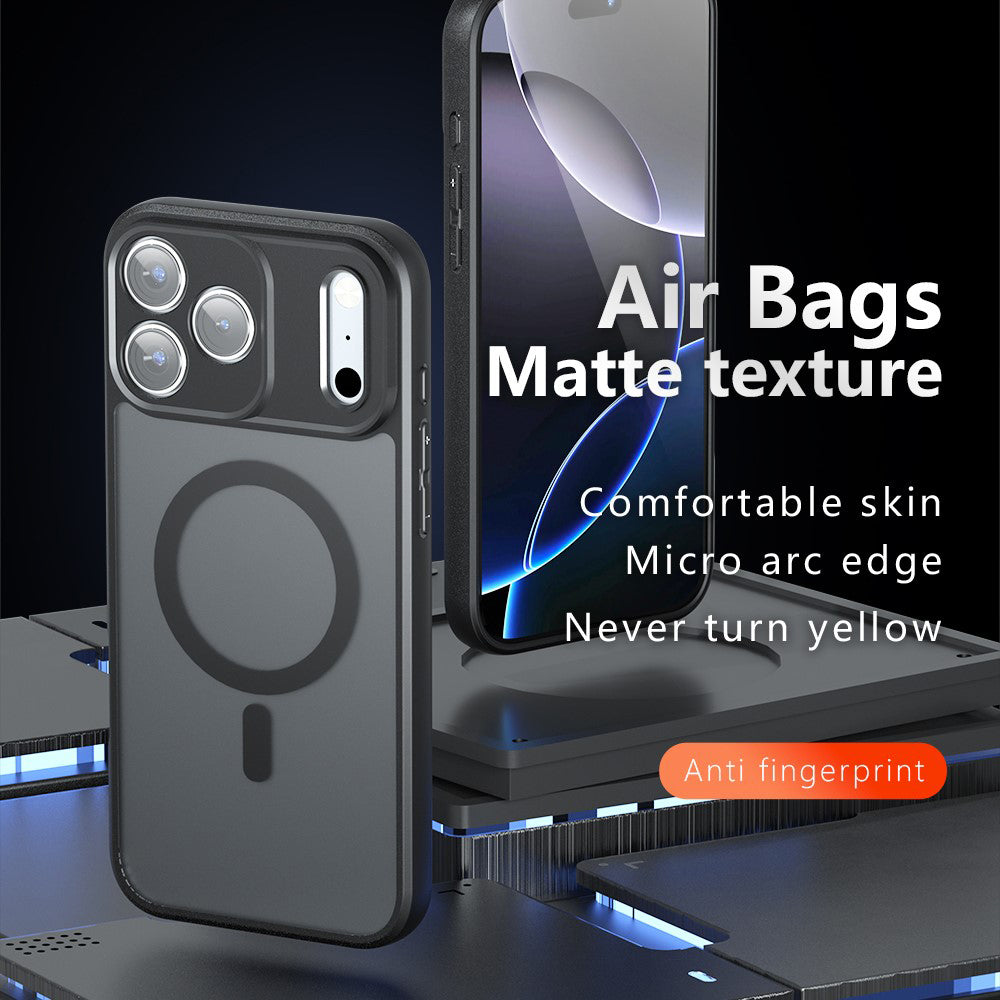 Techsuit iPhone 18 Pro / iPhone 17 Pro - Σκληρή Θήκη με Πλαίσιο Σιλικόνης και MagSafe - PureFrost - Frosted Black