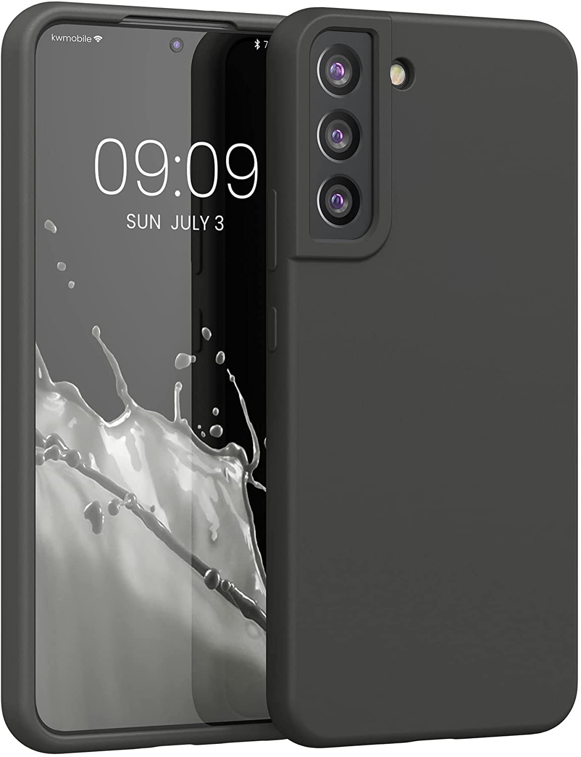 KW Samsung Galaxy S22 Plus Θήκη Σιλικόνης Rubberized TPU - Matte Dark Grey - 56761.47