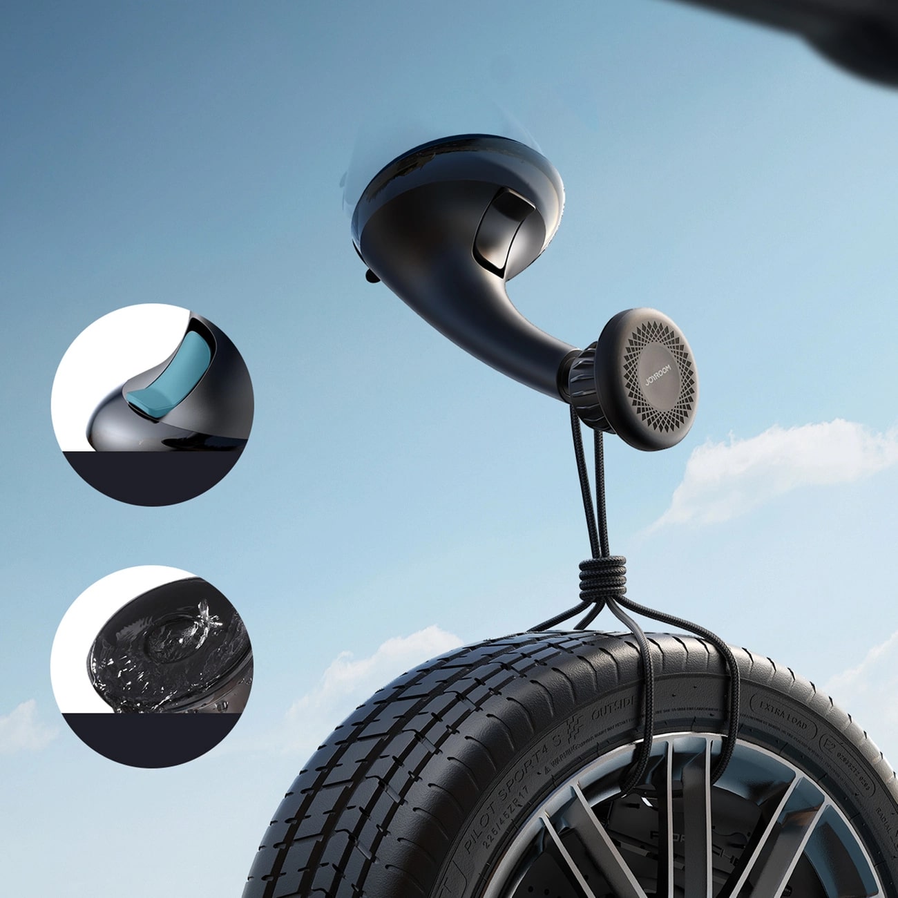 Joyroom Universal Μαγνητική Βάση με Βεντούζα για το Ταμπλό του Αυτοκινήτου - Black - JR-ZS356