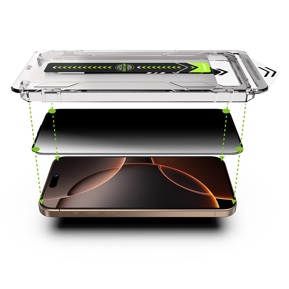Techsuit iPhone 18 Pro - Σετ με 2 Full Screen Αντιχαρακτικά Γυαλιά Οθόνης - TitanGlass FullCover - Privacy