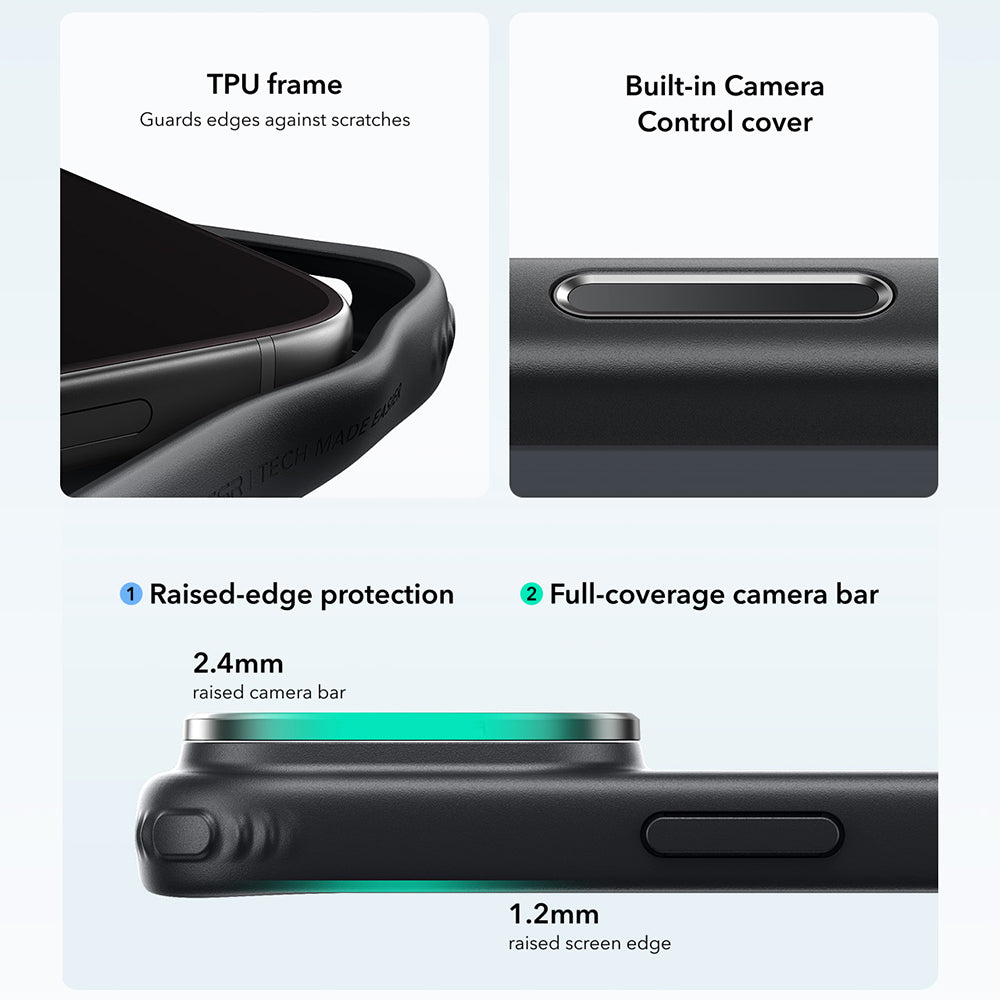 ESR  iPhone 18 Pro Max / iPhone 17 Pro Max - Σκληρή Θήκη με Πλαίσιο Σιλικόνης και Stand - Classic Hybrid HaloLock Kickstand - Frosted Black